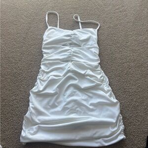 SHEIN White Ruched Dress
